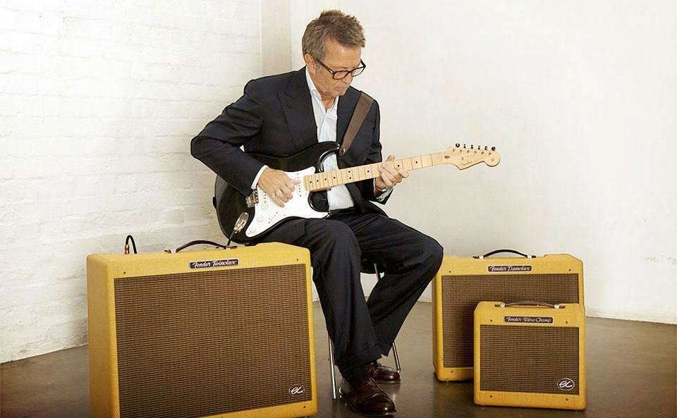 Eric Clapton with his signature fender amps Eric Clapton with his signature fender amps