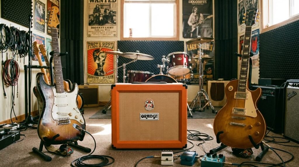 Orange Crush 20-watt practice amp features and controls Orange Crush 20-watt practice amp features and controls